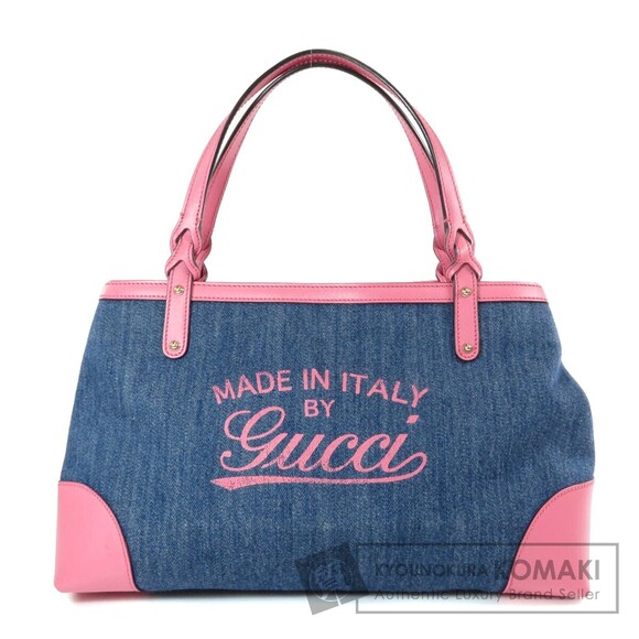 Gucci Logo Tote Bag Denim - Picture 1 of 10